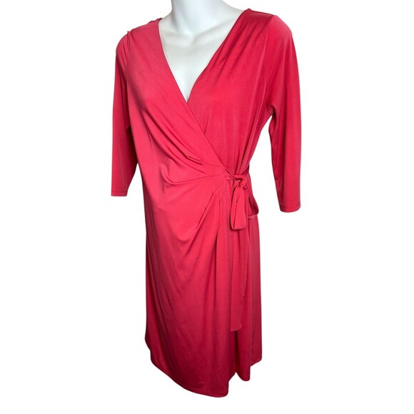 A Pea in the Pod Maternity Pink Faux Wrap Dress  Size M  Barbiecore  Officecore - Picture 3 of 11